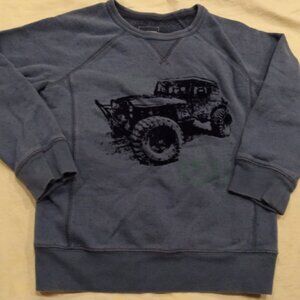 Sonoma Boy's Size 6 Blue Long Sleeve Sweatshirt Hoodie Jeep Design 4x4